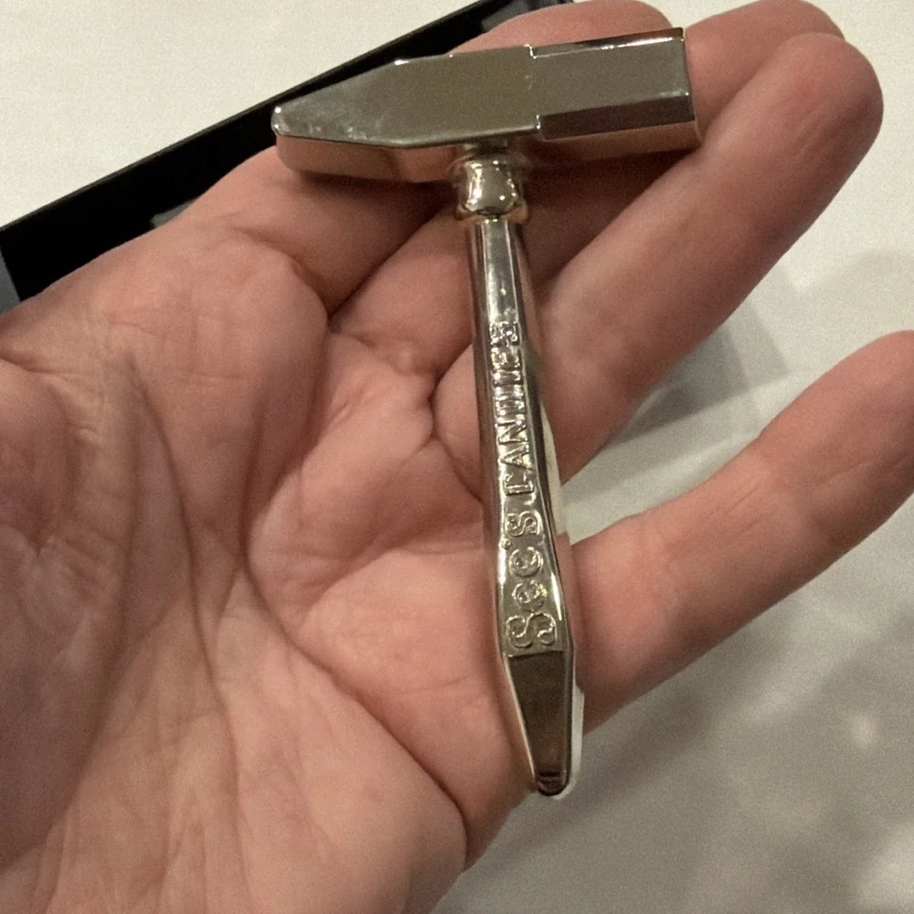 See's Candies Anvil Hammer Nut Cracker Silver Tone Novelty w/ Box‎ (No Lid)